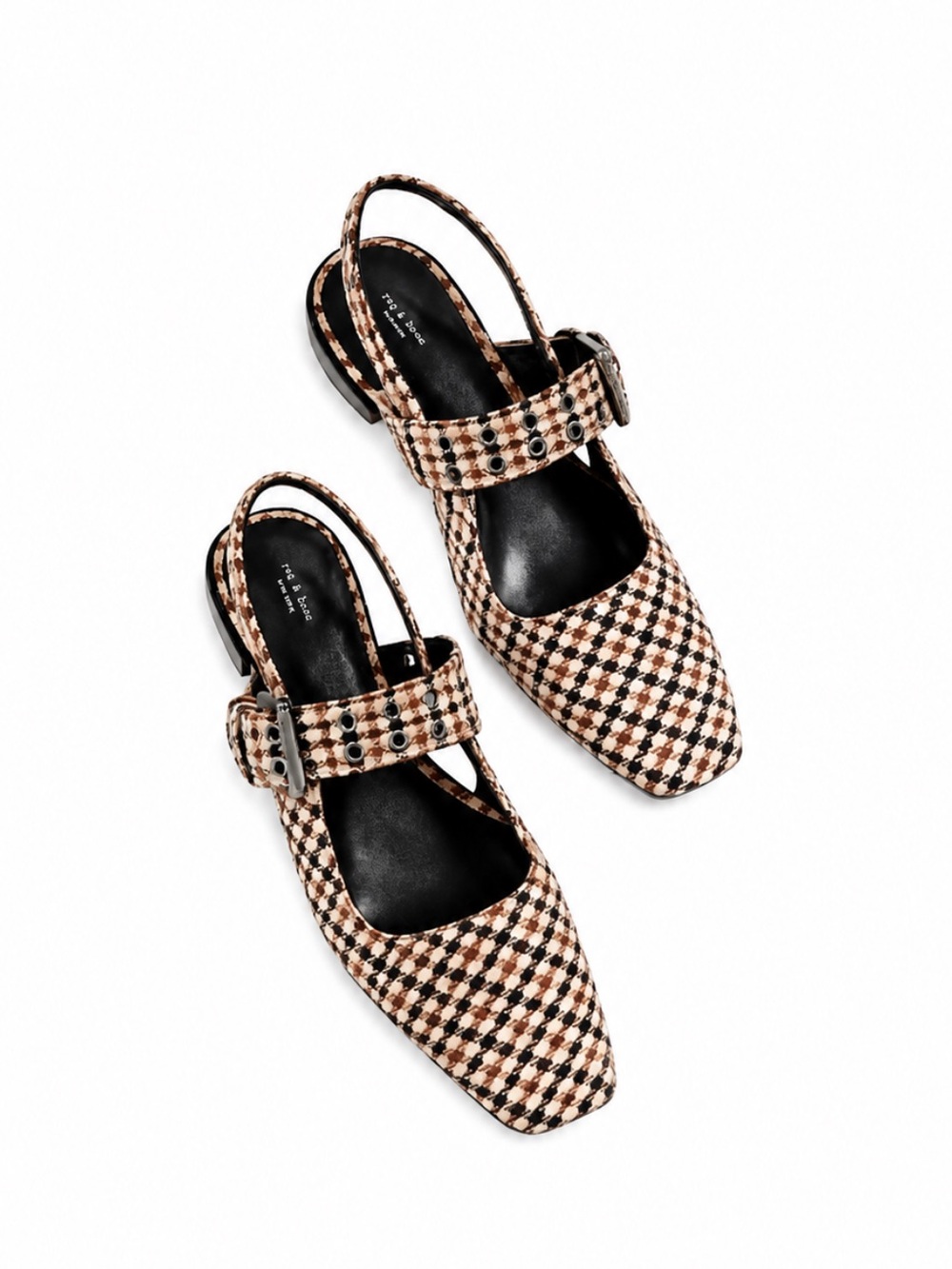 Rag & Bone “Astra” Houndstooth Slingback Flats Size 40 Excellent Condition! - Picture 2 of 12